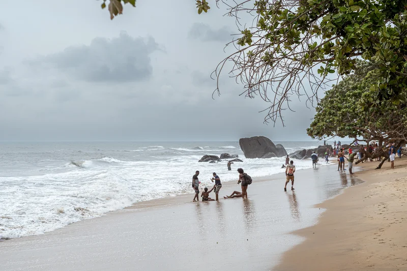 Atlantic beach in Kribi, southern Cameroon